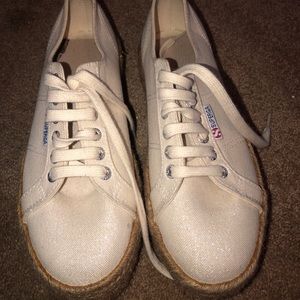 Superga high top sparkly sneakers